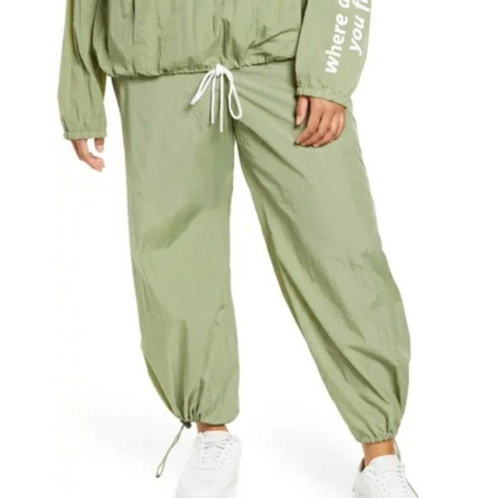 Wayf 98 Clarissa Olive Green Jogger Nylon Swishy Pants 2X